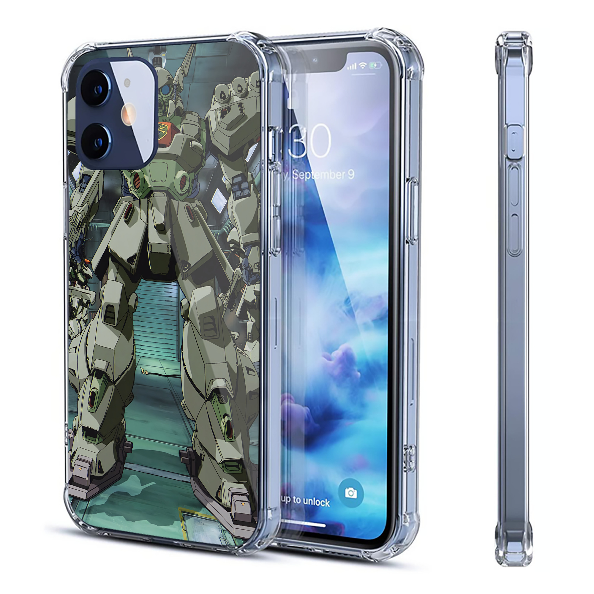 （画像用） 機動戦士ガンダム Mobile Suit Gundam 【iPhone 12シリーズ対応】透明スマホケース（クリアソフトケース）